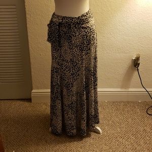 Flowing long skirt 34 inches long.